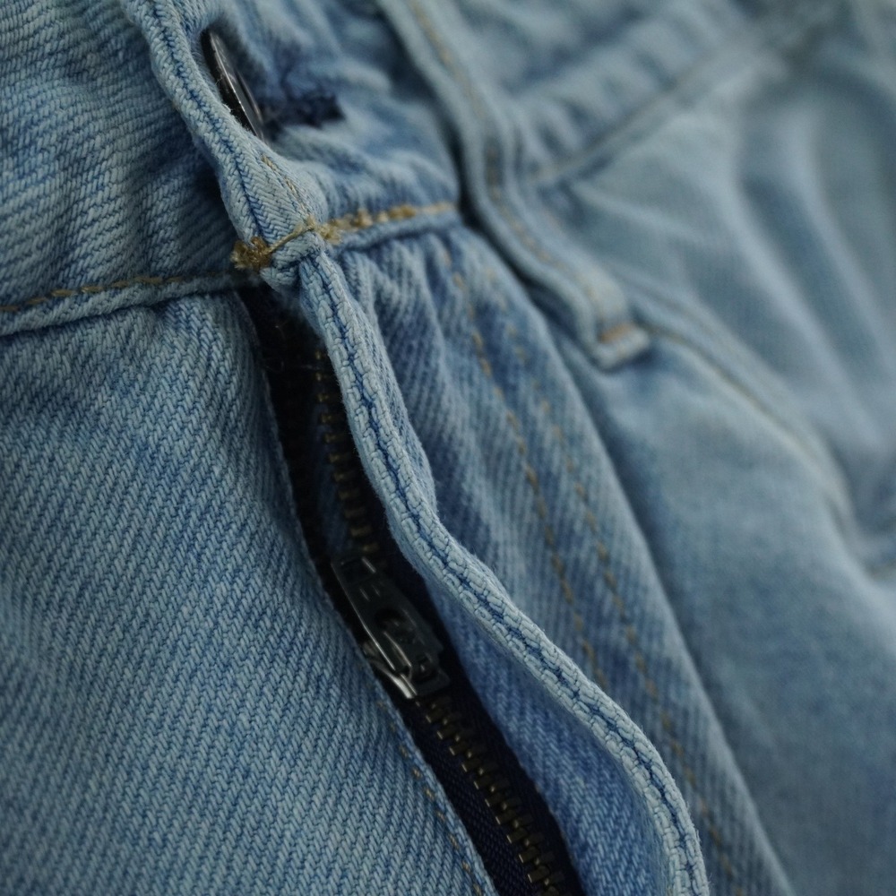 Empyre Denim Shorts Mens 28 Light Blue Baggy Raw Hem Embroidered Skate Jorts - Picture 11 of 15
